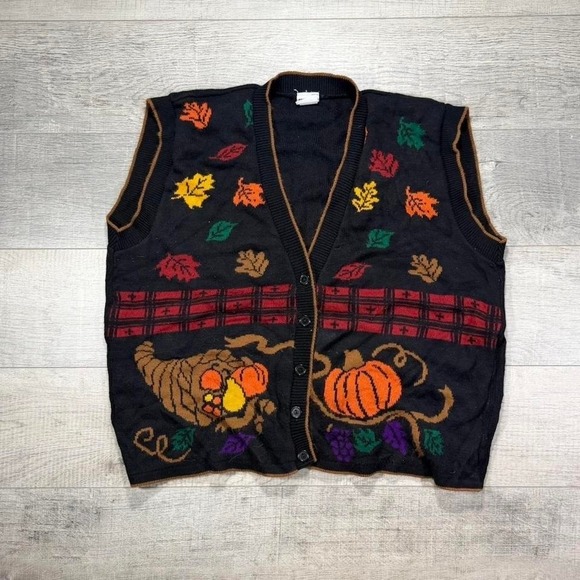 The Unbranded Brand Jackets & Blazers - Women's vintage 90s cottage core Indy, grandma core pumpkin fall autumn vest